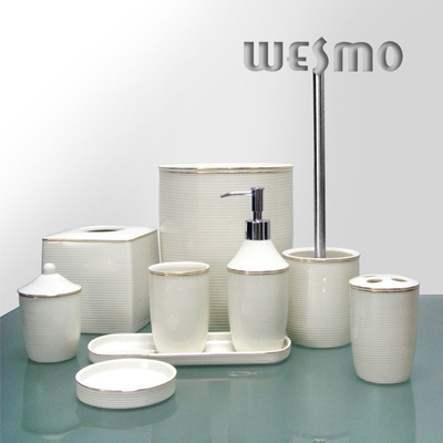 9 Pcs White Top Grade Porcelain Bathroom Accessories Set